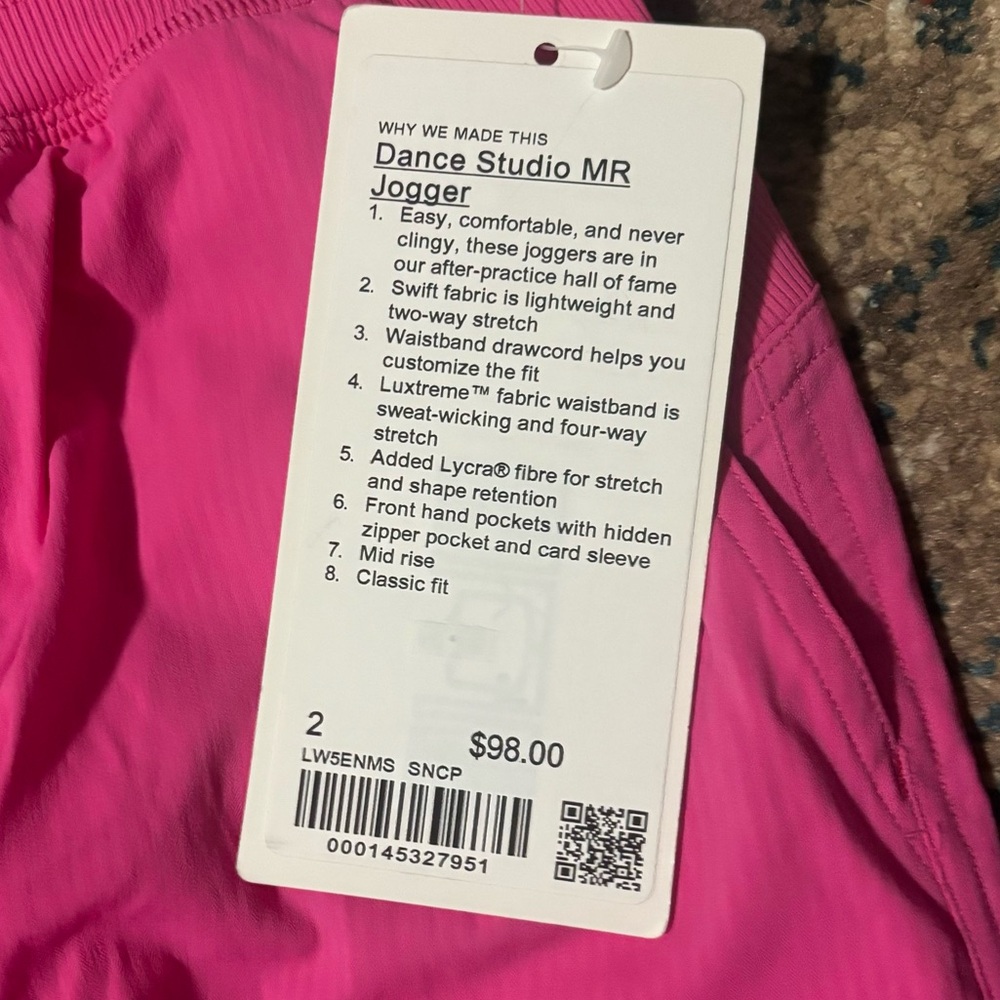 lululemon athletica Pink Dance Studio MR Jogger